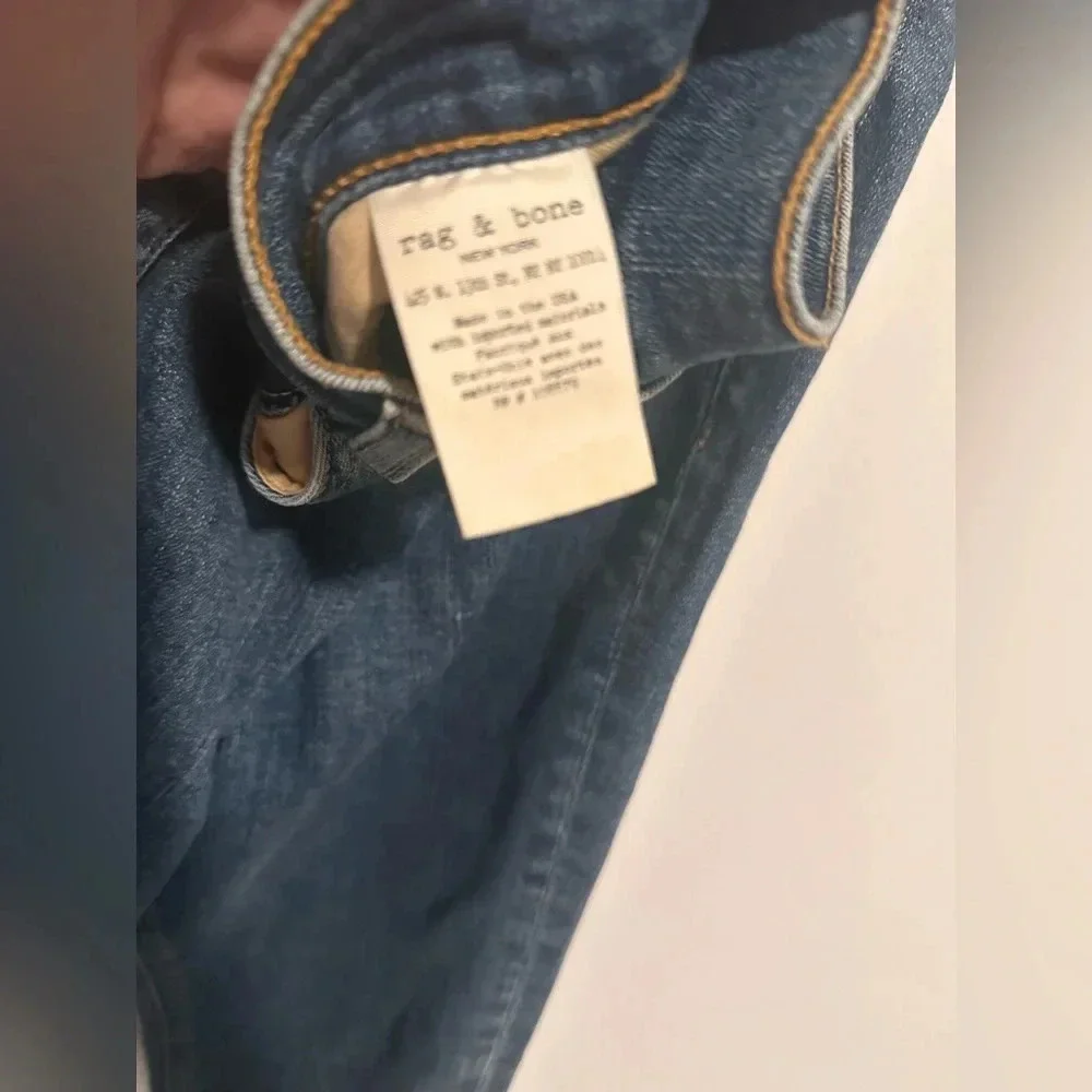 Rag And Bone Skinny Mid Rise Jeans in Blue